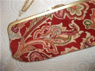  Evening Bag from VALERIE STEVENS. Red with pink, blue and brown 
