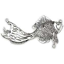 Blue Moon Tokens Metal Antique Silver Fish Pendant  