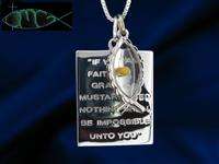 Sterling Silver Mustard Seed Fish & Quote Pendant  