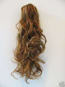 Auburn curly ponytail clip on 5brb hair extension  