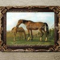 Horse Horses Dollhouse Victorian Miniature Pictures Art  