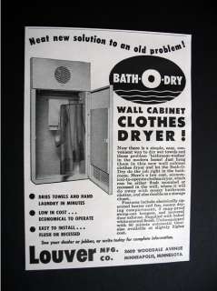 Louver Mfg Bath O Dry Wall Cabinet Clothes Dryer Ad  