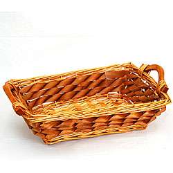 Wood handled Wicker Tray Baskets (Set of 12)  Overstock