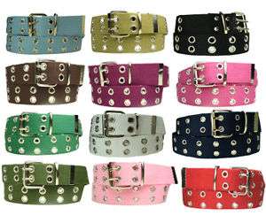 Mens/Womens 2 Hole Grommet Canvas Belts in many colors  