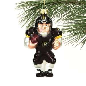 Missouri Tigers Angry Football Player Glass Ornament:  