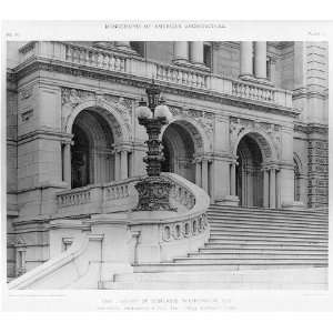   Washington,D.C.,c1898,Stairway,Lamp post,architecture