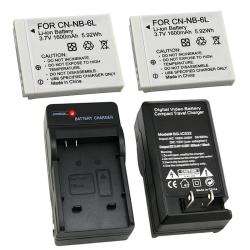 piece Battery and Charger Set for Canon PowerShot D10, PowerShot S90 