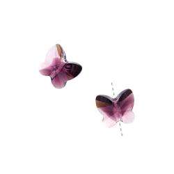 Amethyst Blend 10mm Crystal Butterfly Bead  