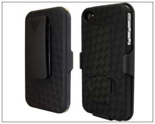 carbon fibre pattern combo stand hard back case kickstand for iphone 4 