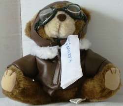 DELTA SKYMILES Adverting BEAR w/Jacket, AVIATORS Cap & Goggles PLUSH 