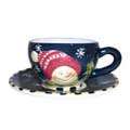 Snowman Delight 8 piece Cup and Saucer Set Compare: $40 