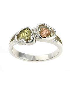 Black Hills Gold and Silver Heart Ring  Overstock
