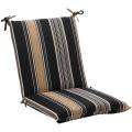 Rounded Black/ Tan Stripe Outdoor Chair Cushion  Overstock