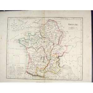   : Gallia Map Geography Antique Print Country Province: Home & Kitchen
