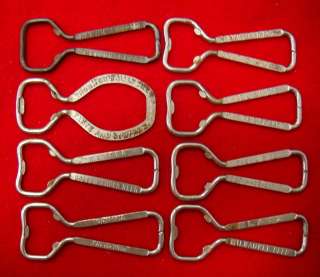 Eight different advertising BEER bottle openers  