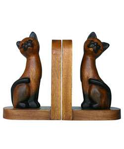 Hand carved Cat Bookends  