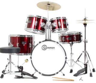  Complete Junior Childrens Drum Set with Cymbals Stands Stool Sticks