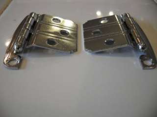 Vintage 50s NOS CHROME HINGES 3/8 offset with STRIPES  