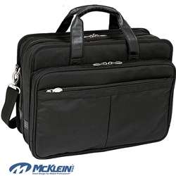McKlein Walton Black Nylon Expandable Compartment Laptop Case 
