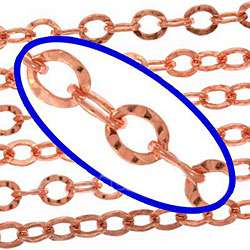 Hammered Copper 6 mm Medium Cable Chain  