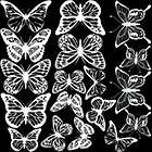 Decals Butterflies Butterfly White Kiln Glass Fusing Low/Hi Fire