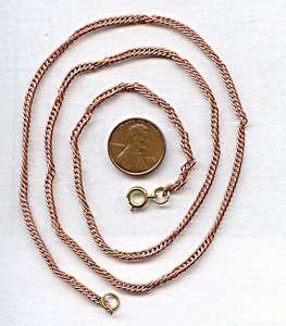 36 VINTAGE COPPER TWISTED CURB 24 CHAIN NECKLACES T74  