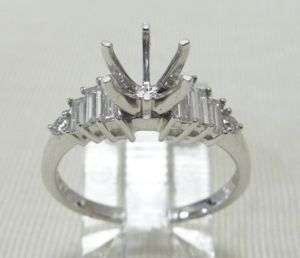 Diamond Engagement Ring Semi Mount Baguettes FREE SHIP  