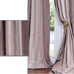   Striped Faux Silk Taffeta 108 inch Curtain Panel  
