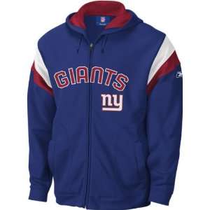  New York Giants  Blue  Strong Side Full Zip Hooded 