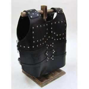 Leather Chest Plate with Brass Studs and Trim   Wearable Costume Armor