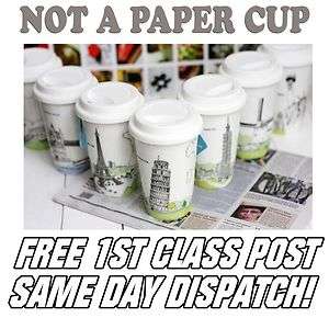 Am Not A Paper Cup Eco Mug   Eiffel, London, Pisa etc  