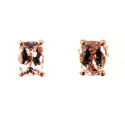 14k Rose Gold Pink Morganite Stud Earrings  Overstock