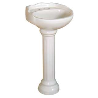 Ceramic 16.5 inch White Pedestal Sink  