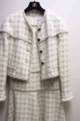   11A Ecru Metallic Fancy Chain Link Tweed Dress 36 NWT 2011A  