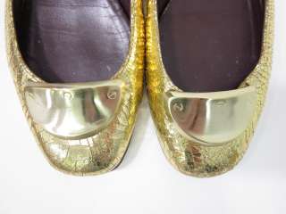 BOTKIER Gold Tinsel Leather Flats Shoes Sz 36.5 / 6.5  