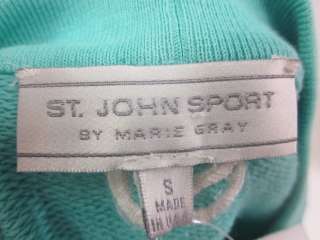 ST. JOHN SPORT Teal Cotton Button Down Vest Sz S  