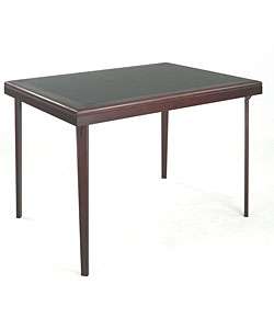 Wooden Folding Table with Vinyl Inset  Overstock