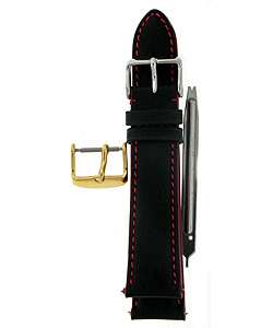 Black Genuine Leather 22 mm Watch Strap Kit  