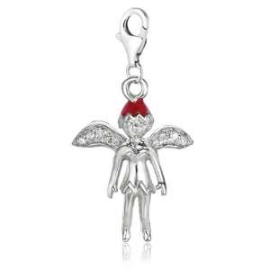   : Sterling Silver Enamel & Crystal clip on Tinkerbell charm: Jewelry