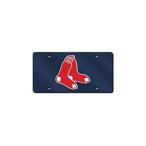 Boston Red Sox Blue Laser Cut Twin Hanging Socks Logo License Plate 