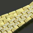 Mens 7 10 Inch Gold Plated 18mm Princess Cut Cubic Zirconia Iced Out 