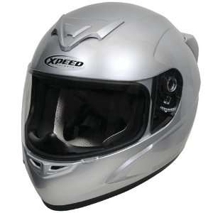    Xpeed Helmet XP 509 Solid Helmet (Silver, X Large) Automotive