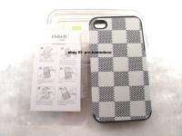 Grey Deluxe Leather Hard Case Cover for Apple iPhone 4S 4G AT&T CDMA 