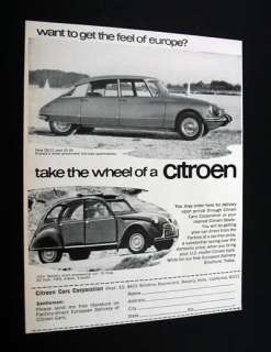 Citroen DS 21 2 CV cars 1967 print Ad  