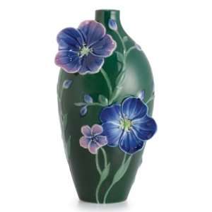 Blue Flax Flower Porcelain Vase: Home & Kitchen