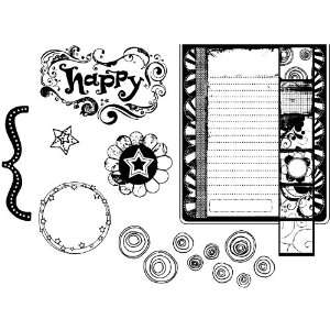   Cling Rubber Stamp Set Happy Birthday Yummy: Arts, Crafts & Sewing
