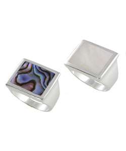 Sterling Silver Abalone/ Mother of Pearl Ring  Overstock