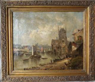 L131 ANTIQUE DUTCH 18TH CENTURY FRAMED OIL ON CANVAS SIGNED  