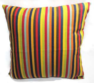 EA104 Blue Red Yellow Lime Stripe Linen Cushion/Pillow/Throw Cover 