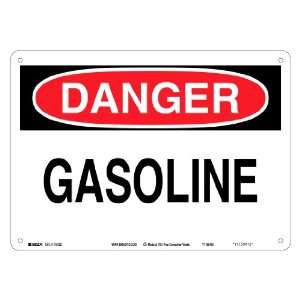   Black On White Color Sustainable Safety Sign, Legend Danger Gasoline